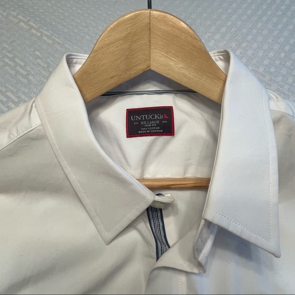 UNTUCKIT White Mens Las Rocas Dress Shirt - SLIM FIT - XX Large - Picture 2 of 5